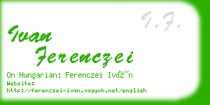 ivan ferenczei business card